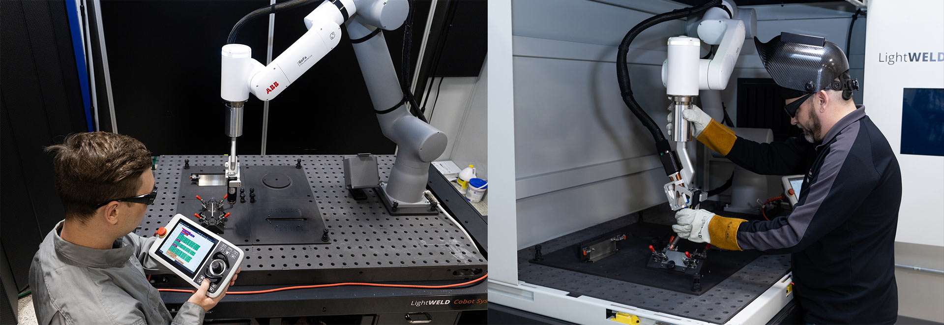 Comparison of an open integration of a laser welding cobot vs an enclosed integration