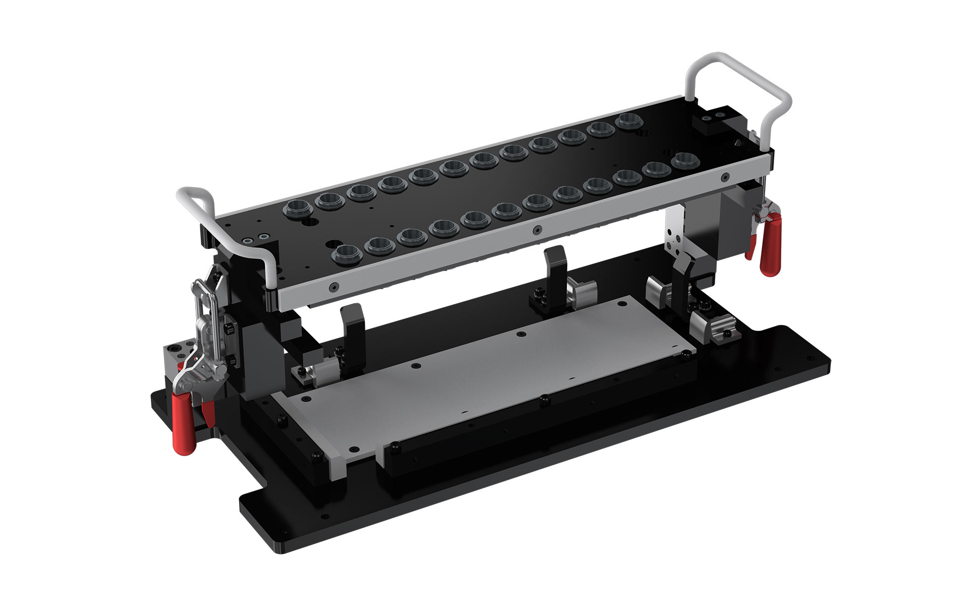 Multi-clamp battery laser welding tooling